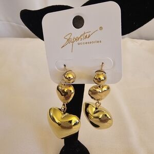 Gold Heart Earrings